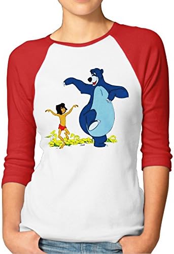 Alternative Women's Jungle Book Mowgli And Baloo Dancing Athletic Baseball Jersey Shirts