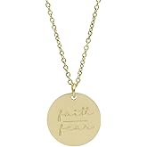 925 Sterling Silver Faith Over Fear Necklace For Women - 14K Yellow Gold Faith Hope Letter Pendant Necklace Mustard Seed Jewelry Gifts For Women