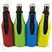 Beer Bottle Coolie - 4mm Thick Supercoolies™ - Premium Pack of 4 - Red, Green, Blue, Yellow - Extra Thick Neoprene with Stitched Fabric Edges