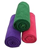 Hope Shine Microfiber Gym Towels Fast Drying Sports Yoga Towel Soft Travel Towles 3-pack 16inch X 32inch (Army Green+Purple+Red)
