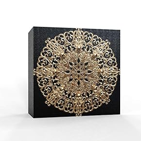 Canvas Wall Art - Luxury Rococo Art for Living Room - Modern Home Art Stretched and Framed Ready to Hang - 12x12 inches