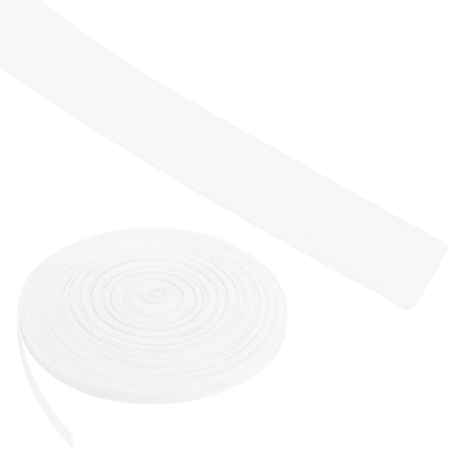 Rebower 100ft PET Expandable Wire Loom 1/4 Inch, PET Braided Wire Sleeving Cable Management Sleeve Tubing [for Audio Video Home Office Cord Protector]-White