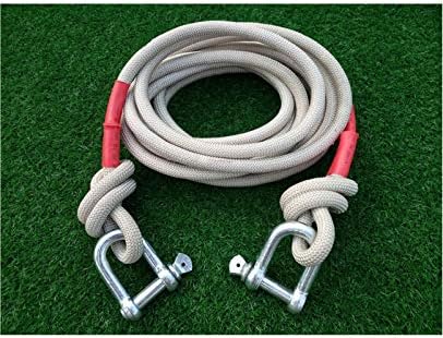 車牽引ロープ B08kdtv653 10m ホーム 汎用牽引ロープセット 緊急ロープ 高強度d字シャックルフック式 簡単取り付けけん引きロープ 車 用脱出ロープ 車 バイク Size 15 Tons B08kdtv653