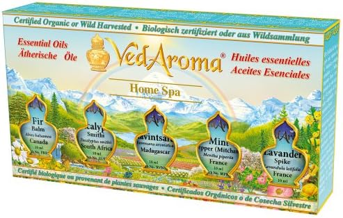 VedAromaHome Spa Luxury Boxed Set of 5 Pure Essential Oils