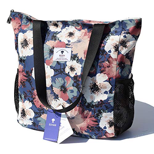 Original Floral Water Resistant Large Tote Bag Shoulder Bag for Gym Beach Travel Daily Bags Upgraded