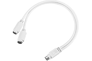 MECCANIXITY PS/2 Adapter Y Cable MDIN6 1.08FT PS/2 Male to Dual Female Converter Connector Adapter for Industrial PC Computer