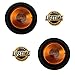 Leading Edge Lighting CL-22120-A2K Pair of LED Round Amber Clearance/Side Marker Light Kit with Light Grommet & Wire Pigtail Truck Trailer RV, 2