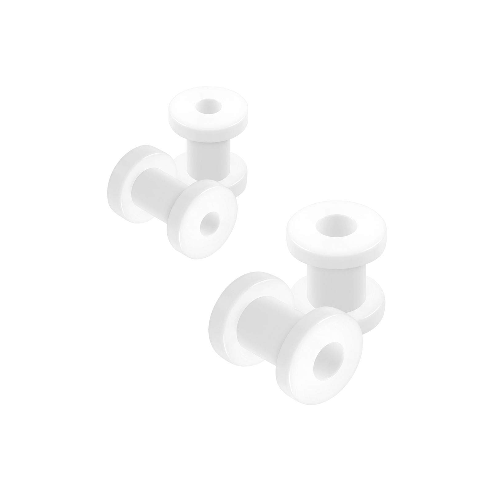 4PCS Acrylic White 4g 5mm 2g 6mm Flesh Screw Ear Ring Stretcher Lobe Gauge Tunnel Plug Piercing Jewellery 4539