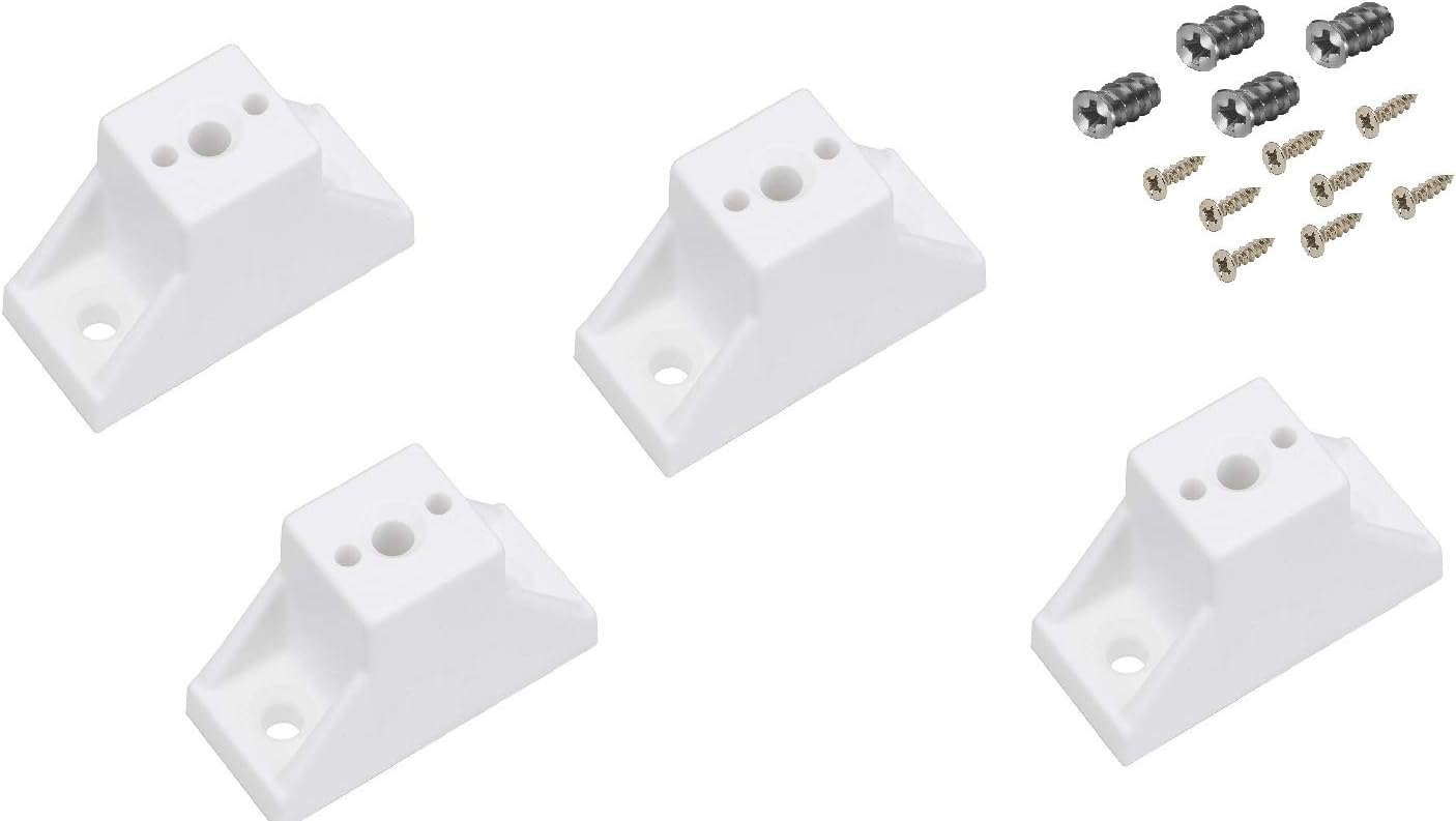 7/8" Handyct Drawer Slide Spacers Set of 4 with Screws, White