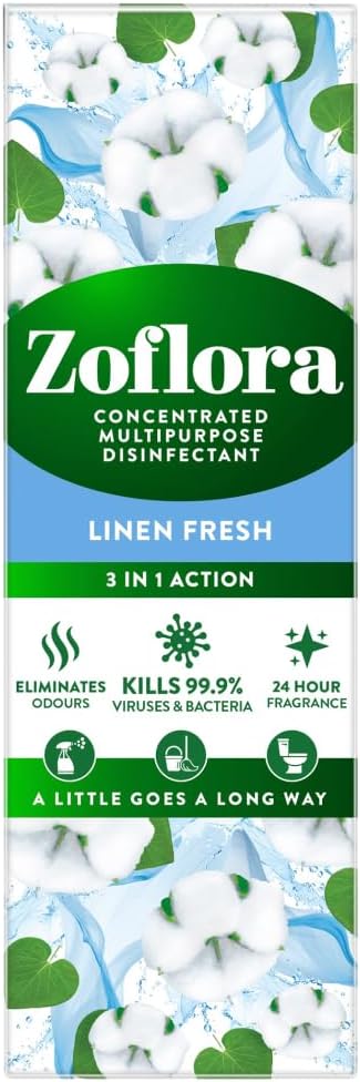 Zoflora Linen Fresh All Purpose Disinfectant 250 ml – Kills 99.9% Bacteria