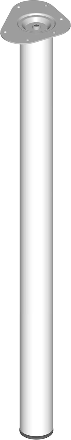 Element System Steel Pipe Feet Round Set of 4 Table Legs, Furniture Feet Including Screw-On Plate, 11102-00058