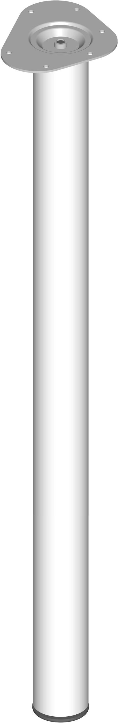 Element System Steel Pipe Feet Round Set of 4 Table Legs, Furniture Feet Including Screw-On Plate, 11102-00058