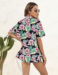 LILYCHIC Women's Floral Button Down Hawaiian Shirts