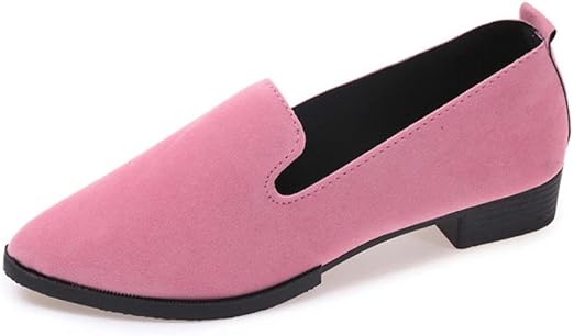 pink pointed flat shoes