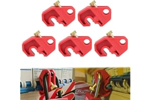 HiLKCO 5 Pack Industrial Universal Circuit Breaker Lockout Device Set Grade for Loto Compliance - Fits Single & Multi-Pole Electrical Breakers