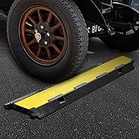 BestEquip 3 Pack Extreme Rubber Cable Protectors 2 Channel Cable Protector Ramp 11000lbs Capacity Rubber Speed Bump Rubber Traffic Speed Bumps Channel Cable Protector