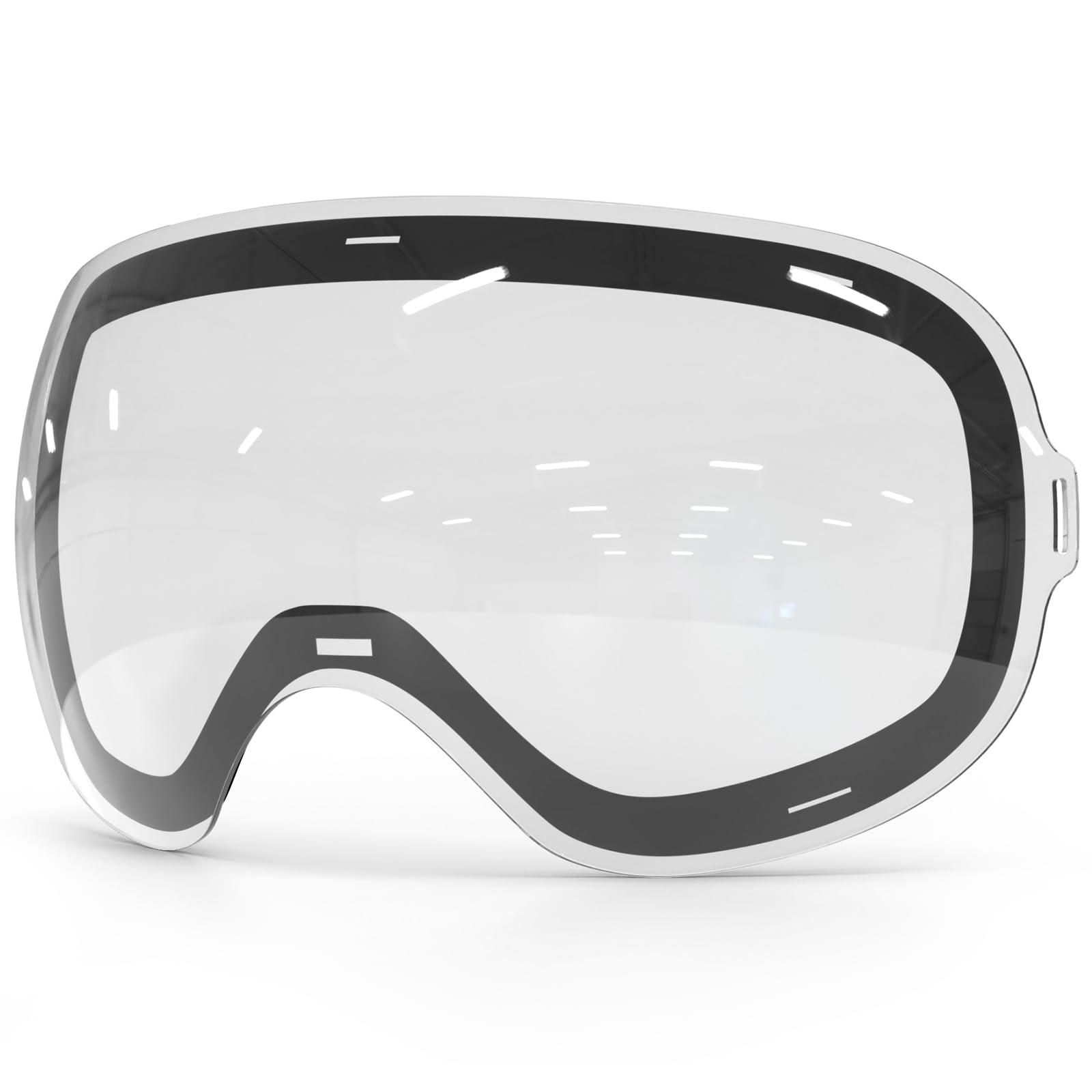 Findway Clear Silver Magnetic Interchangeable Spherical Lens,Anti-fog 100% UV Protection, Anti-glare Goggles for Ski Goggles (Lens only)