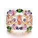 Yoursfs Cocktail Ring Vintage Style Wide Band Statement Ring for Women (Colorful, 7)