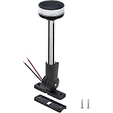 Besramtic Anchor Light Boat Bimini Light Stern Light LED Marine Navigation Lights USCG 2 NM All Round White Stainless Steel 12 Volts for Pontoon (9 Inches Fold Down Base)