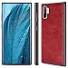 SALAWAT Galaxy Note 10 Plus Case, Slim PU Leather Vintage Shockproof Phone Case Cover Lightweight Soft TPU Bumper Hard PC Hybrid Protective Case for Samsung Galaxy Note 10+ 5G 6.8inch 2019 (Red)