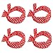 Ondder Wire Headband 4 Pack Retro Bowknot Polka Dot Wire Hair Holders for Women, Red