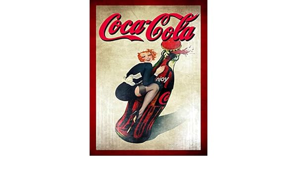 Coca Cola sexy pin up girl Retro Metal tin pared señal de pared de ...