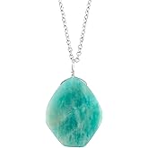 NJCRAFT Gemstone Handmade Pendant Necklace for Women |Natural Stone Healing Crystal Jewellery| Chain 16+2 Inch Adjustable | Gift Jewelry