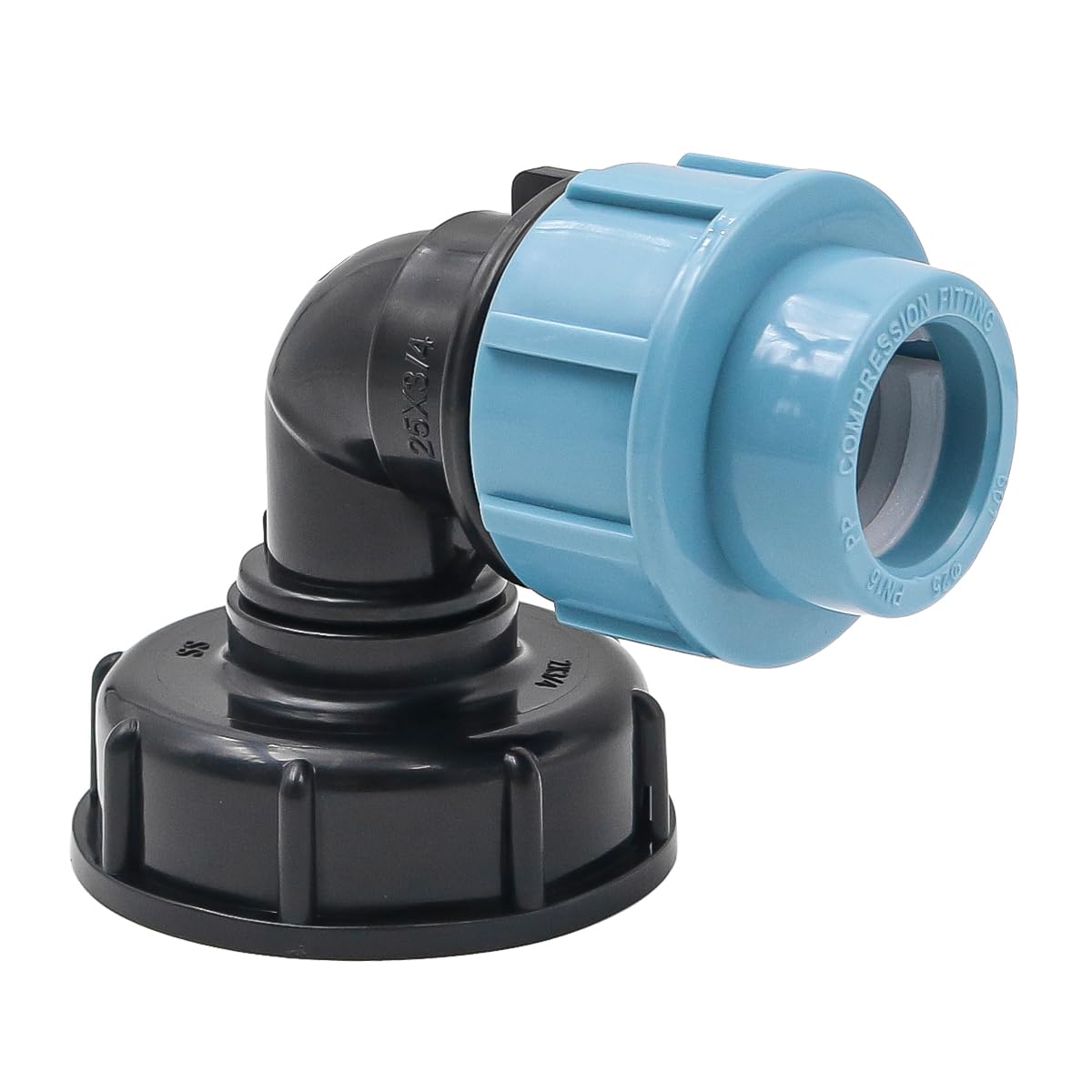 Tiardey Tank Thread Connector, 25mm Water Pipe Fittings Elbow Outlet S60x6 Adapter Made for Home, Garden and Backyard Use