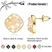 Finrezio 8 Pairs Resin Square Faux Druzy Stone Stud Earrings Set for Women Men Gold Plated Fashion Earrings Jewelry 10MM