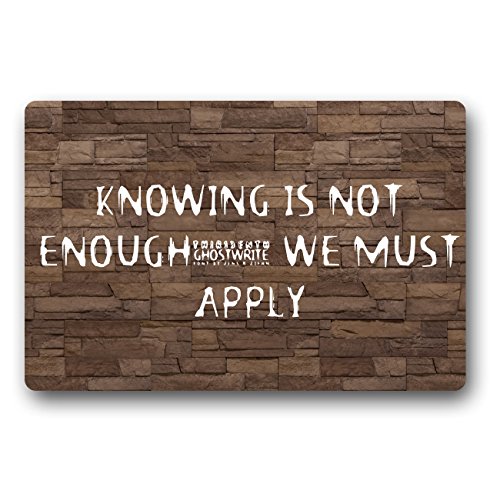 Bernie Gresham Wishing is not enough; we must do Doormat Entrance Floor Mat Funny Door Mat Non-slip Doormat Machine Washable Non-woven Fabric Top 23.6"x15.7"