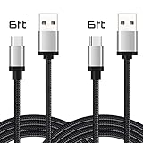 USB Type C Cable, Bestfy USB C Cable 2 Pack (6ft) Nylon Braided Fast Charger Cord (USB 2.0) for Samsung Galaxy S8(Plus), LG G6 G5, Google Pixel XL, Nintendo Switch, Nexus 6P, Macbook12