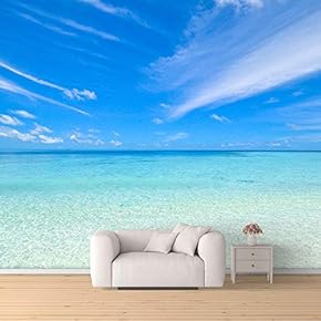 Wall Mural Romantic Beach Removable Wallpaper Wall Sticker for Bedroom Living Room - 66x96 inches