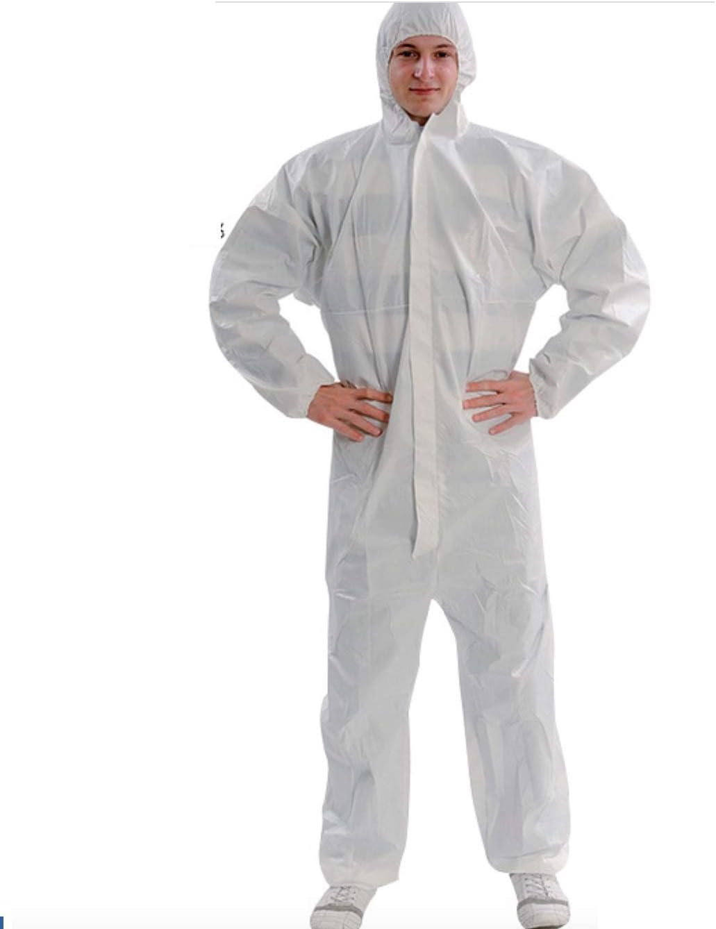 Disposable Protective Overall Coverall Suit, Polypropylene, Light Duty, FDA Certification, White(1 Packung)