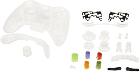 Amazon ノーブランド 品 Xbox 360コントローラ用 交換ボタン シェルケースキット クリア アクセサリキット
