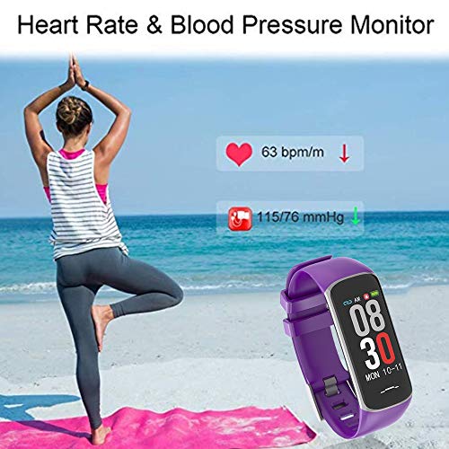 Fitness Tracker, Activity Tracker Watch with Heart Rate Monitor, Smart Watch with Message Reminder and Step Counter, Smart Bracelet with Blood Pressure and Sleep Monitor
