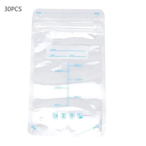 30Pcs 200ml Bolsa de almacenamiento de leche materna, Contenedor ...