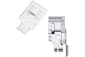 CESUSME 1/4 inch Presser Foot Quilting Patchwork Foot with Edge Guide, 1/4 Inch Clear View Quilting Presser Foot, Fit for Singer Brother Babylock Janome Simplicity Low Shank Sewing Machine（2 pcs）