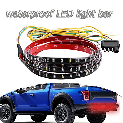 Danti Waterproof 60" Red/white Tailgate LED Strip Light Bar Truck Reverse Brake Turn Signal Tail for chevrolet chevy Avalanche Silverado Cadillac EXT 2001-2015