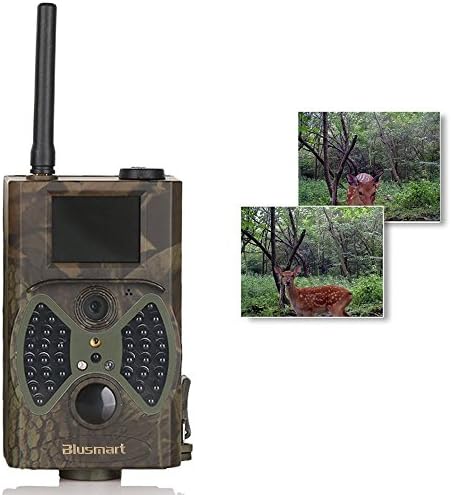 Blusmart 12MP HD Infrared Trail Hunting Camera Wireless Remote Control Surveillance Scouting Camera With 36 Pcs IR LEDs (Camo with MMS function)（The CD is not fit for MAC）