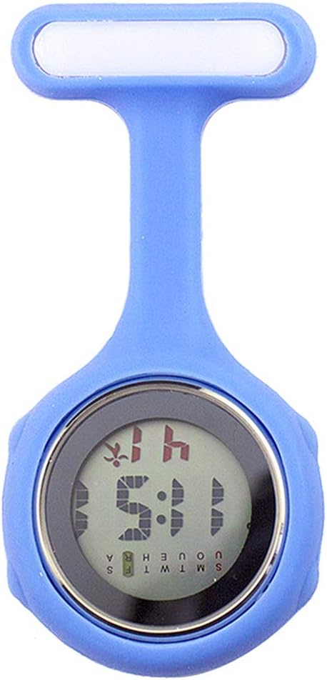 Danigrefinb1Pc Digital Display Dial Clip-On Fob Nurse Brooch Pin Hang Pocket Electric Watch for Women - Yellow