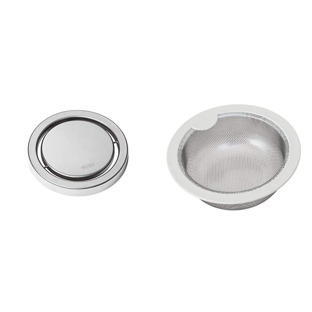 Belca 日本製 排水口 ふた 流し用回転排水プレート 直径14.5cm用 直径14.3×高さ1.7cm ステンレス SP-205 & 排水口 ゴミ受け 流し用ステンレス浅型ゴミカゴ 145タイプ 直径14.5×高さ5cm ステンレス SP-217【セット買い】商品画像
