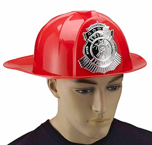 Deluxe Red Fireman Hat Adult Costume Accessory