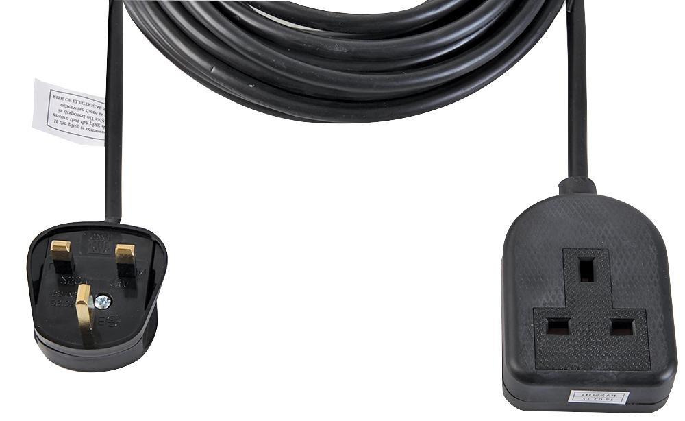 PRO ELEC PELB1607 Rubberised Plastic 1-Gang Extension, Black, 10m Lead