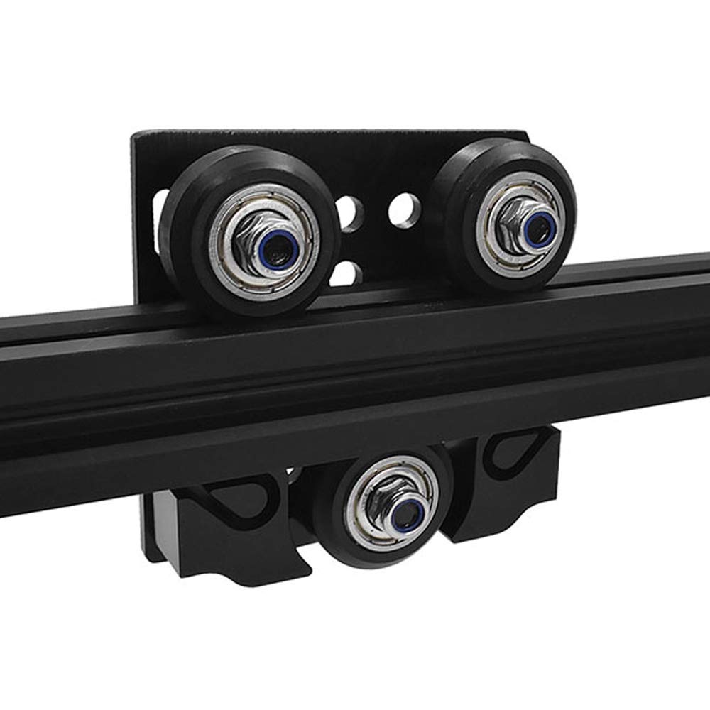 Befenybay V Wheel with Plate and 6mm Belt Buckle for 2020 Aluminum Profile 3D Printer Parts for CNC Kossel Black Wheel (Big Wheel with Buckle)