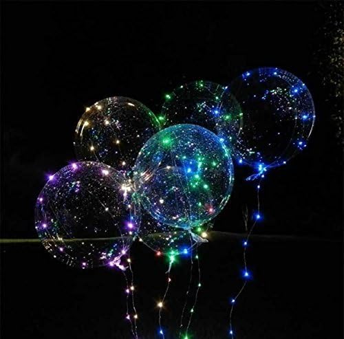 POPGRAT Led Balloons Light Up Balloons Transparent Glow Helium Wedding Neon Night Balloons, Last 36 Hours Decorations Special Birthday Party Supplies, 18''