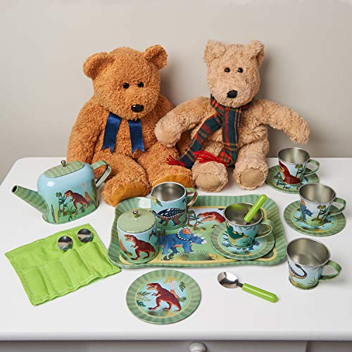 Wobbly Jelly 'Stomping Dinosaur' Metal Café Set & Carry Case Toy (14