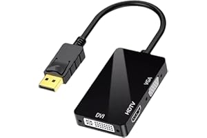 CaeorKvor 3 in 1 to HDTV VGA Adapter Cable 1080P Converter Cable for Laptop HDTV Projectors Monitor Meeting Adapter