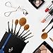 Beauty Kate Oval Makeup Brush Set of 10pcs Super Soft Professional Tooth-brush (Black) - Contour Blush Concealer Powder Blending Eyeliner Face Oval Foundation Brush Makeup Cosmetics Brushes Tool Set