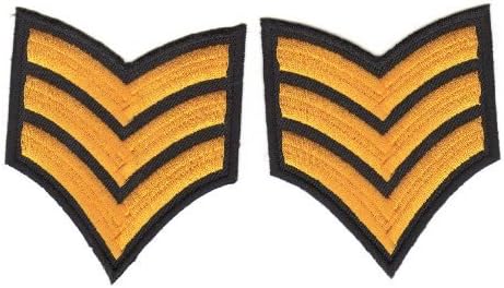 Sergeant Army Badge left and right Sew-on Iron-on Patches Embroidered Applique