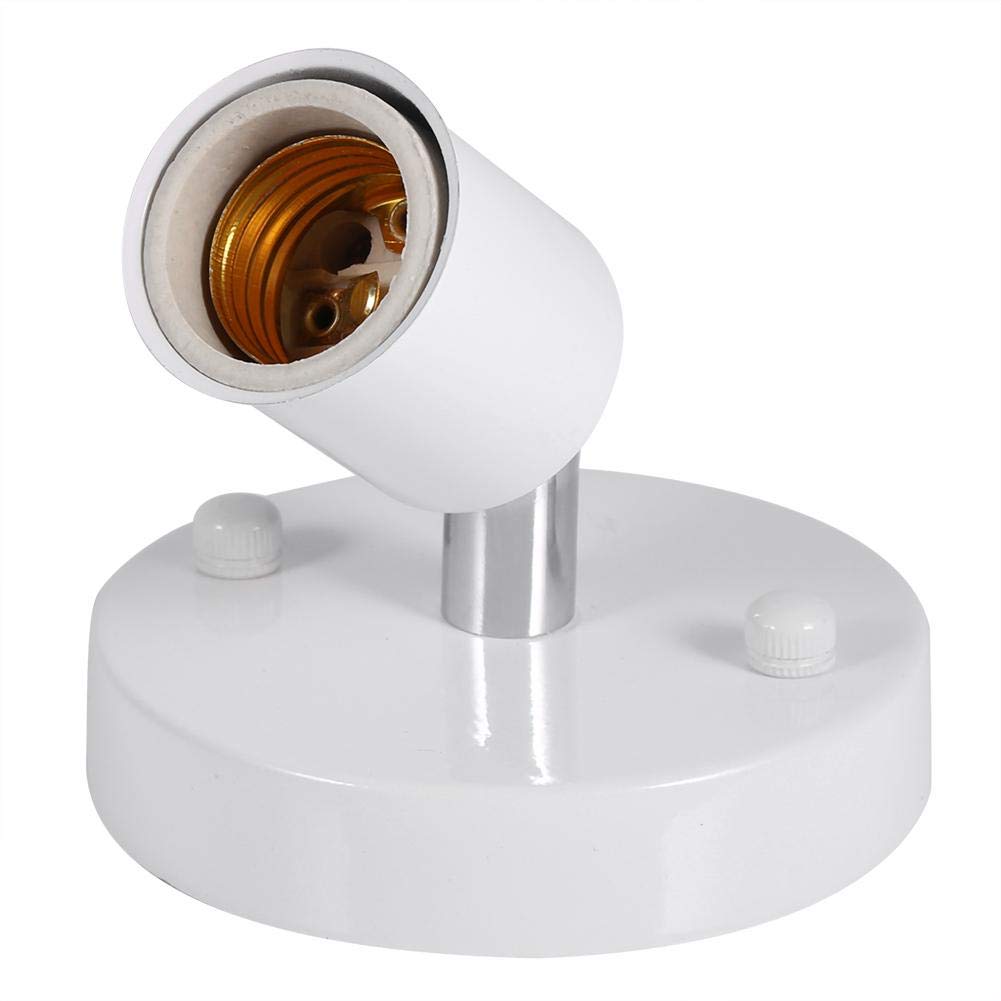 BORDSTRACT Ceiling Lamp Bases, E27 Adjustable Ceiling Wall Mounted Light Bulb Holder Socket with 180 Degree, Modern Light Fitting for Living Room Kitchen Dining Room Corridor Passage (White)